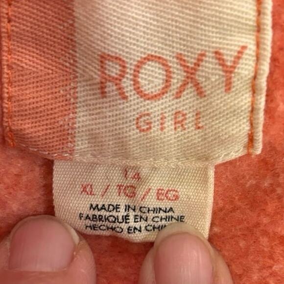 Roxy Girl size 14 full zip hoodie peach color - Picture 2 of 3